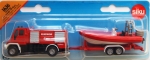 SIKU 1636 Straż pożarna Unimog z łodzią SIKU 1636 Straż pożarna Unimog z łodzią
